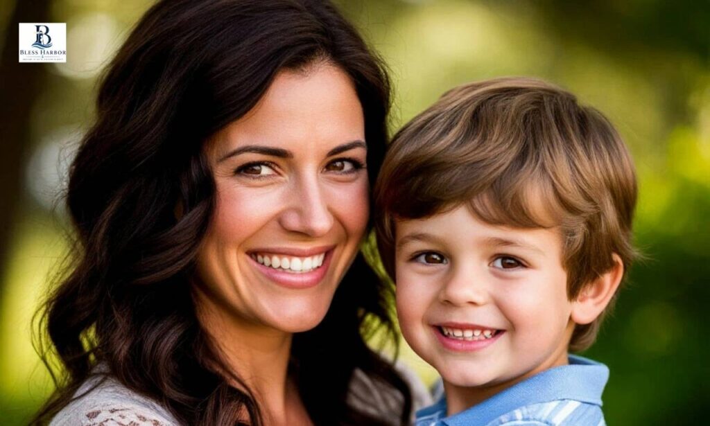 Mother and son celebrating a birthday