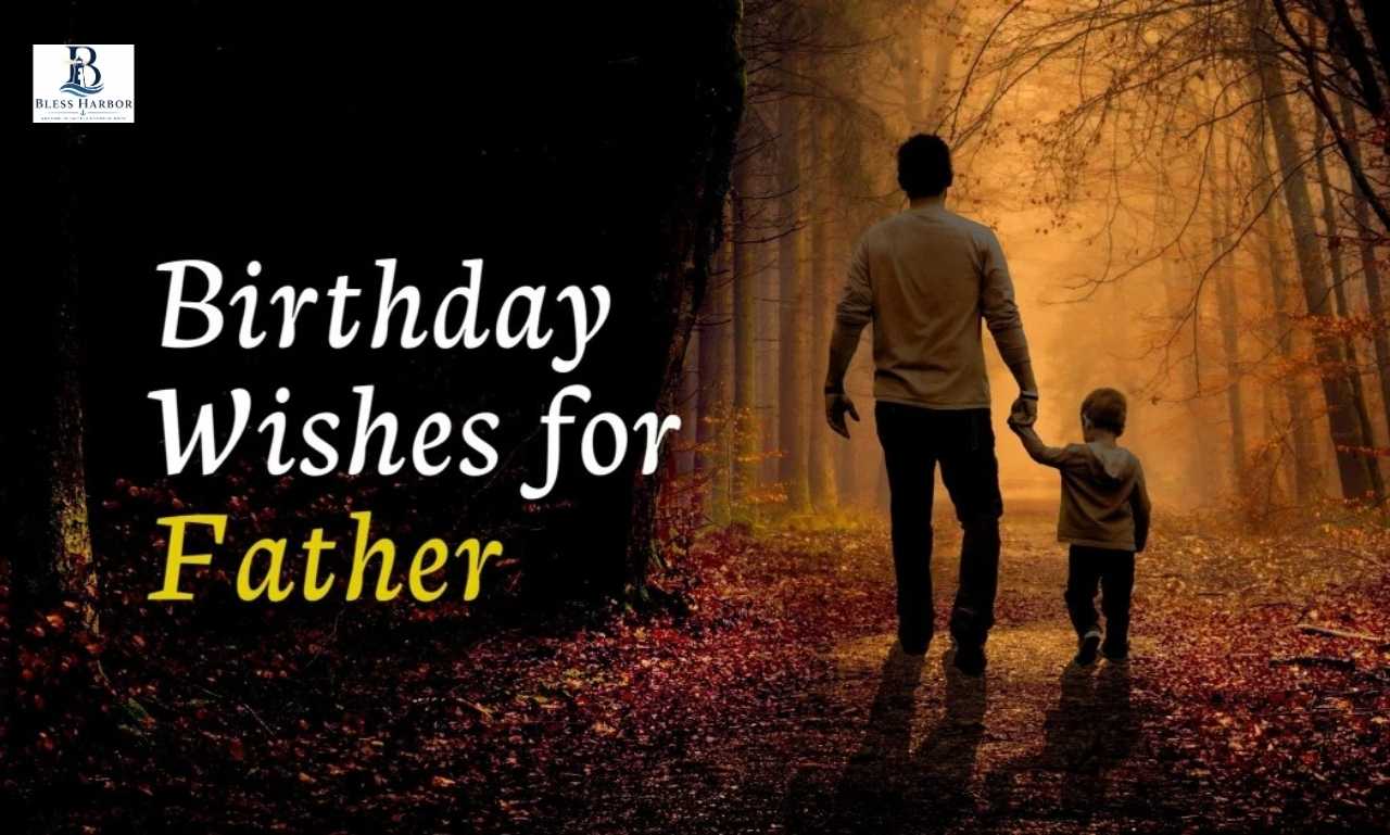 Happy birthday wishes for father - father and child hands holding a lit birthday candle with warm glow