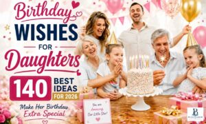 Mom and daughter celebrating birthday with cake and heartfelt birthday wishes