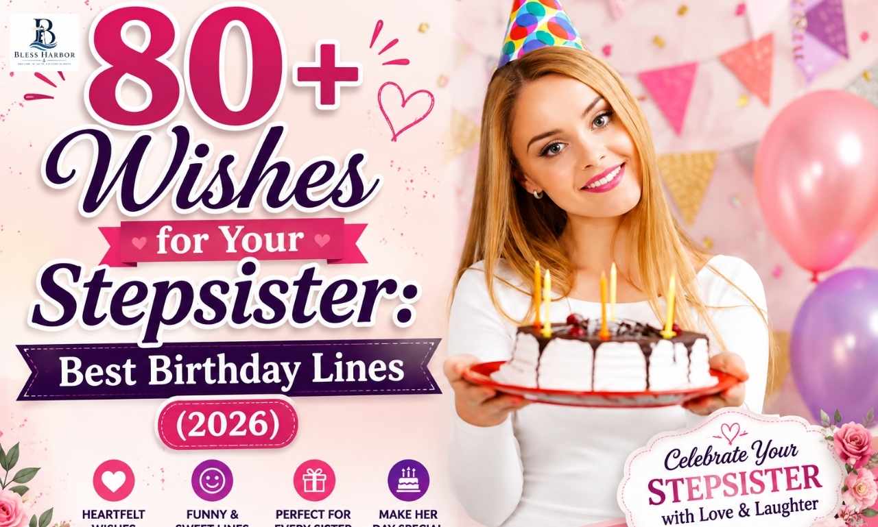 Wishes for your stepsister birthday card with flowers and balloons